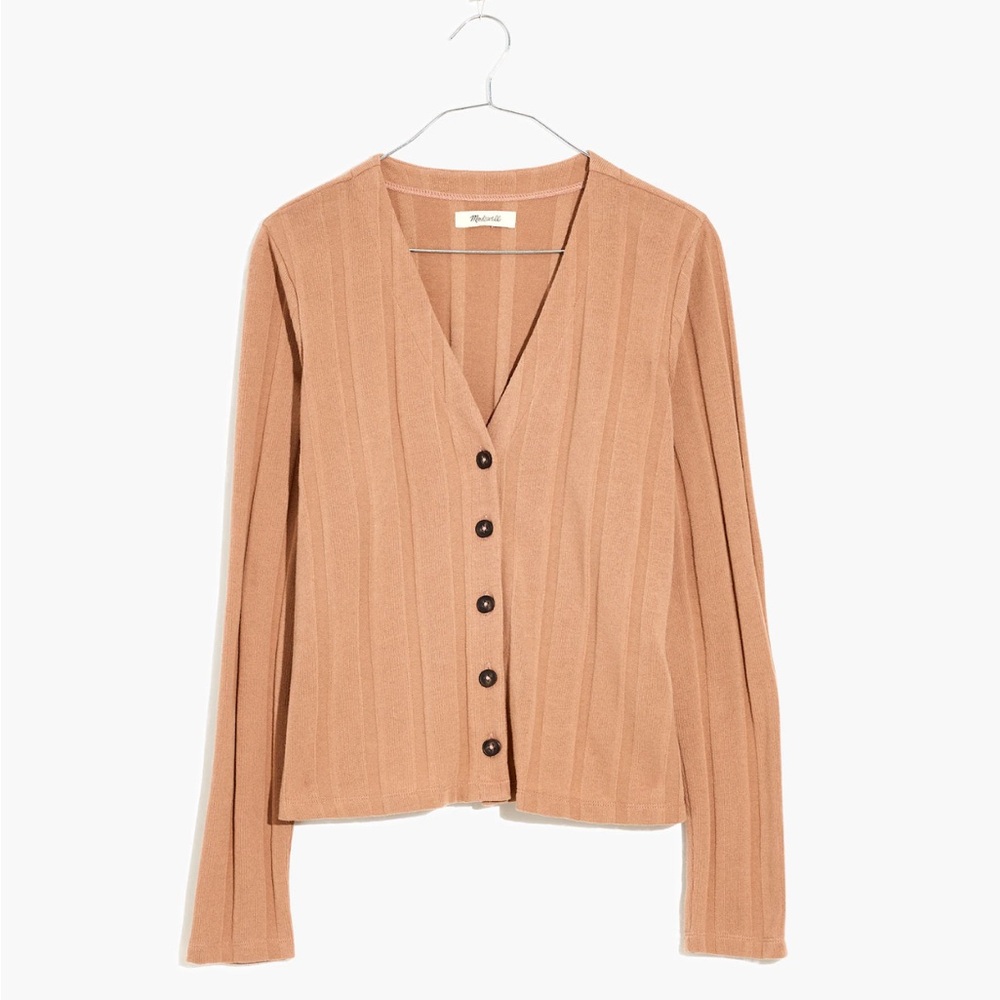Madewell Camel V-Neck Cardigan